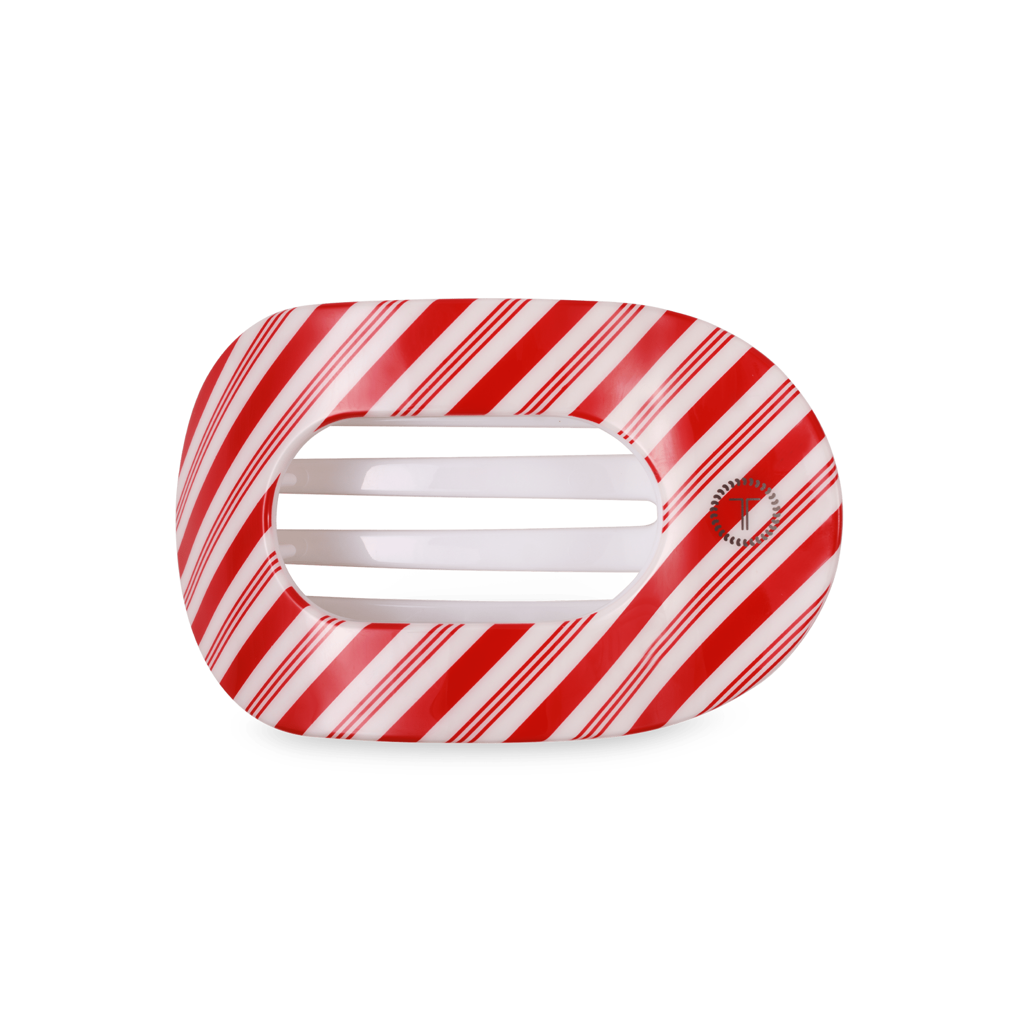 [Teleties] Flat Round Hair Clip | Medium | Candy Cane Crush - The Pink Pineapple 850