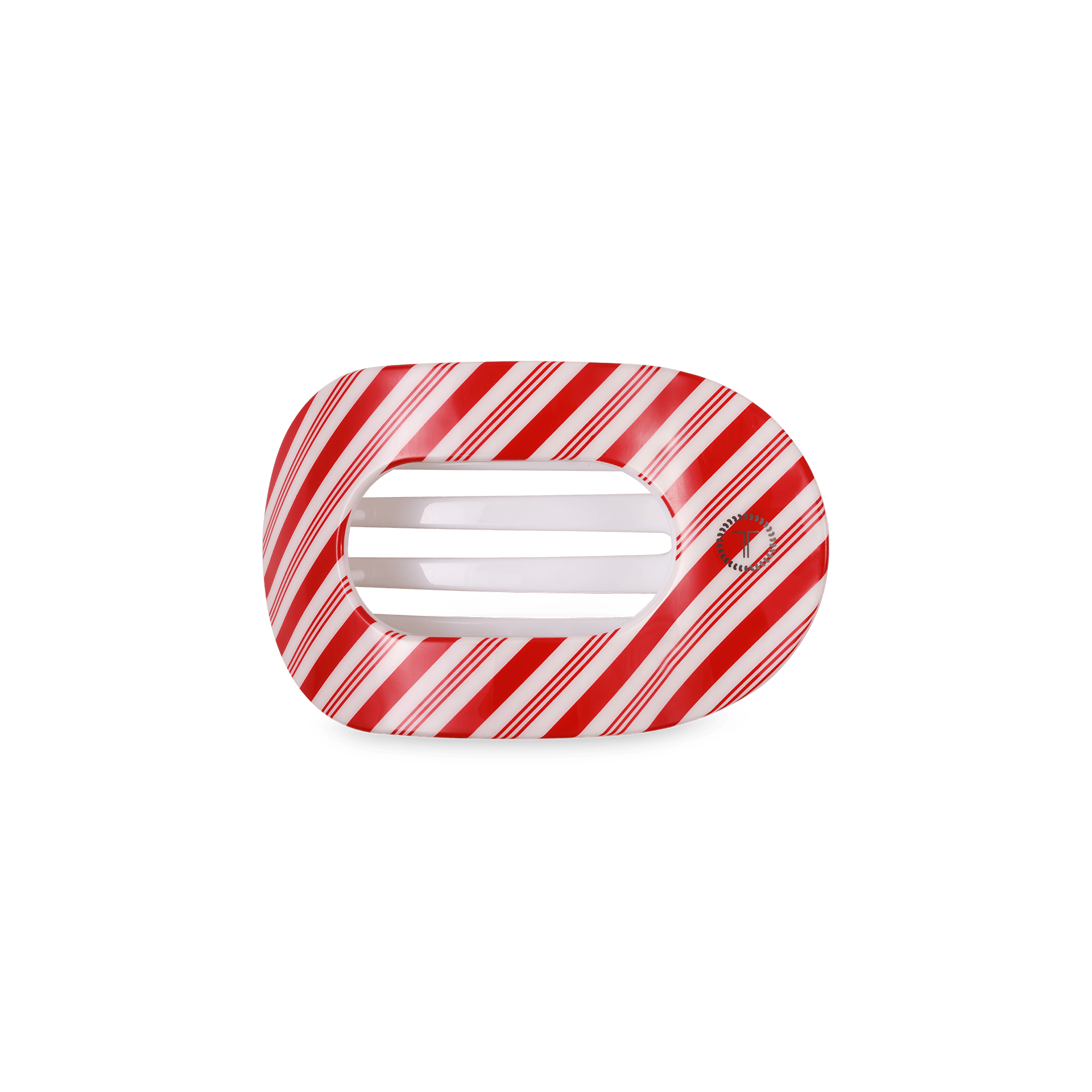[Teleties] Flat Round Hair Clip | Small | Candy Cane Crush - The Pink Pineapple 850