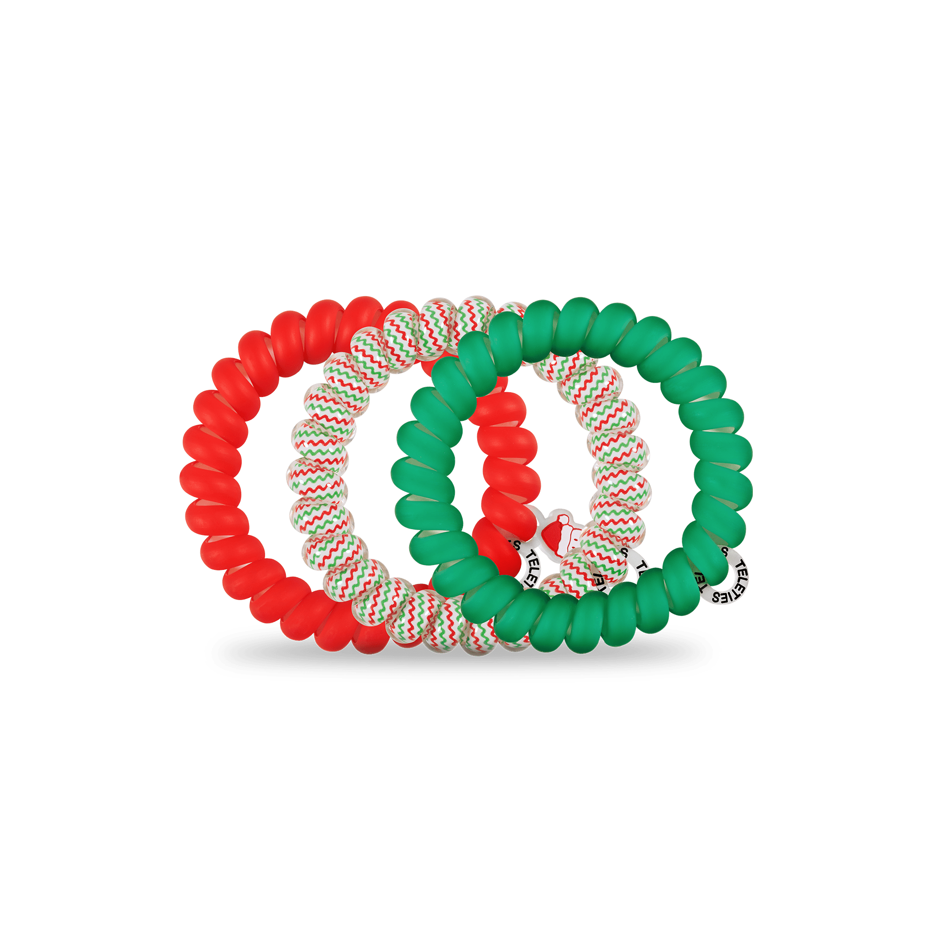 [Teleties] Spiral Hair Coils | Large | Santa Baby Hair Ties - The Pink Pineapple 850