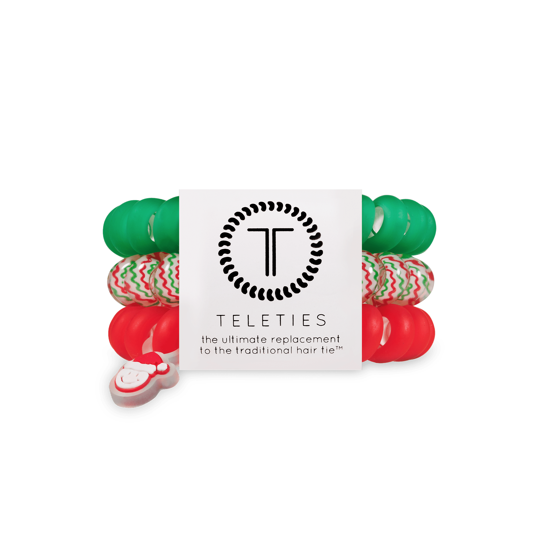 [Teleties] Spiral Hair Coils | Large | Santa Baby Hair Ties - The Pink Pineapple 850