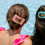 [TELETIES] Summer Crush Large Flat Rectangle Hair Clip - The Pink Pineapple 850