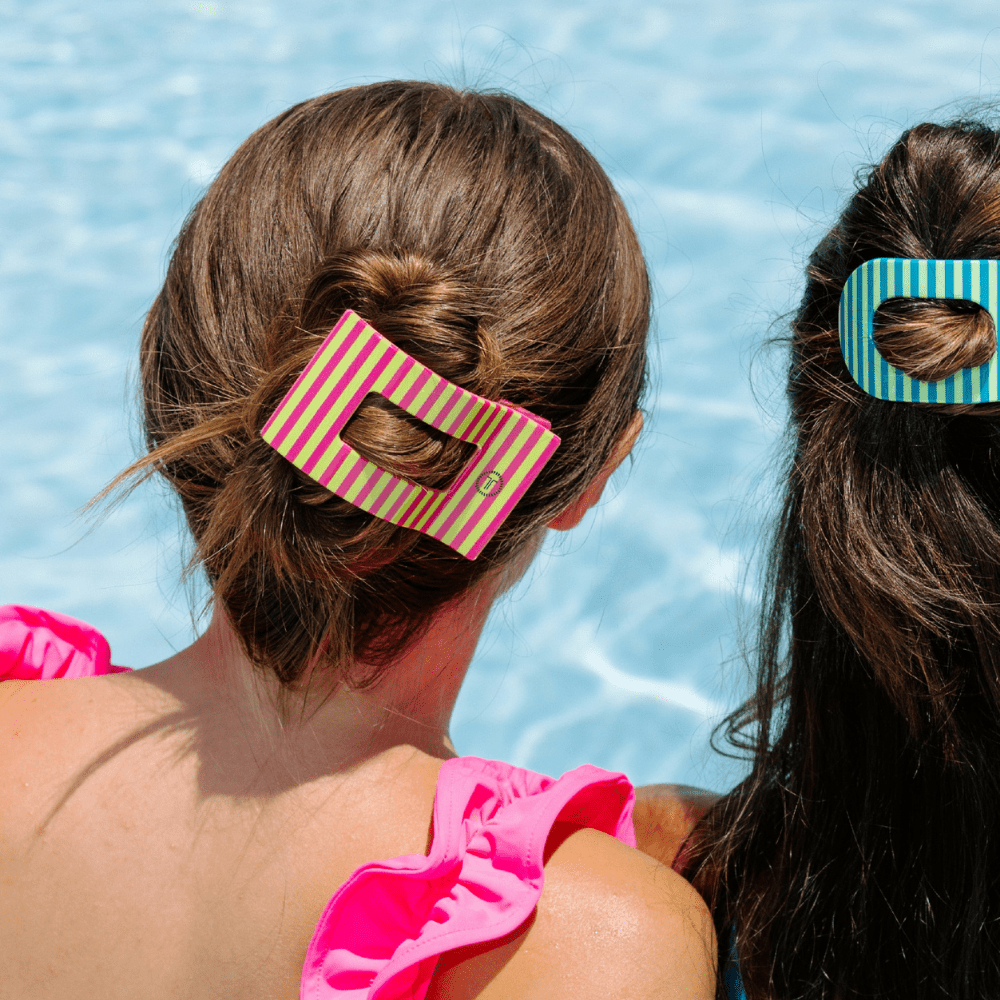 [TELETIES] Summer Crush Large Flat Rectangle Hair Clip - The Pink Pineapple 850