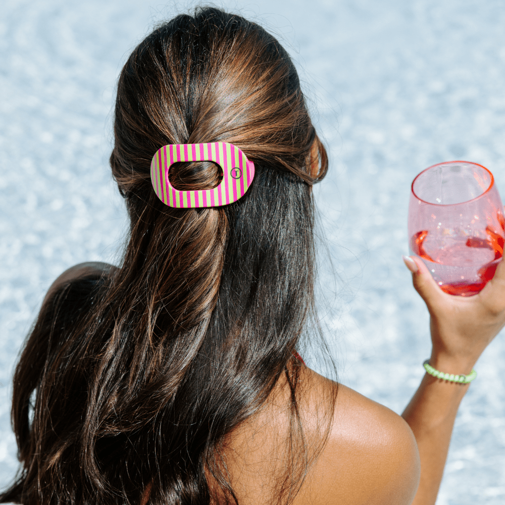 [TELETIES] Summer Crush Small Flat Round Hair Clip - The Pink Pineapple 850