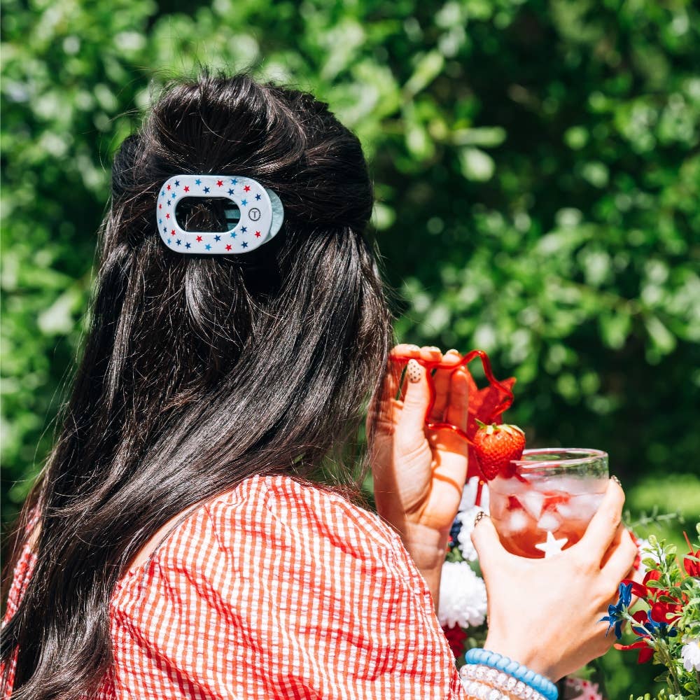 [Teleties] United We Sparkle Small Flat Round Hair Clip - The Pink Pineapple 850