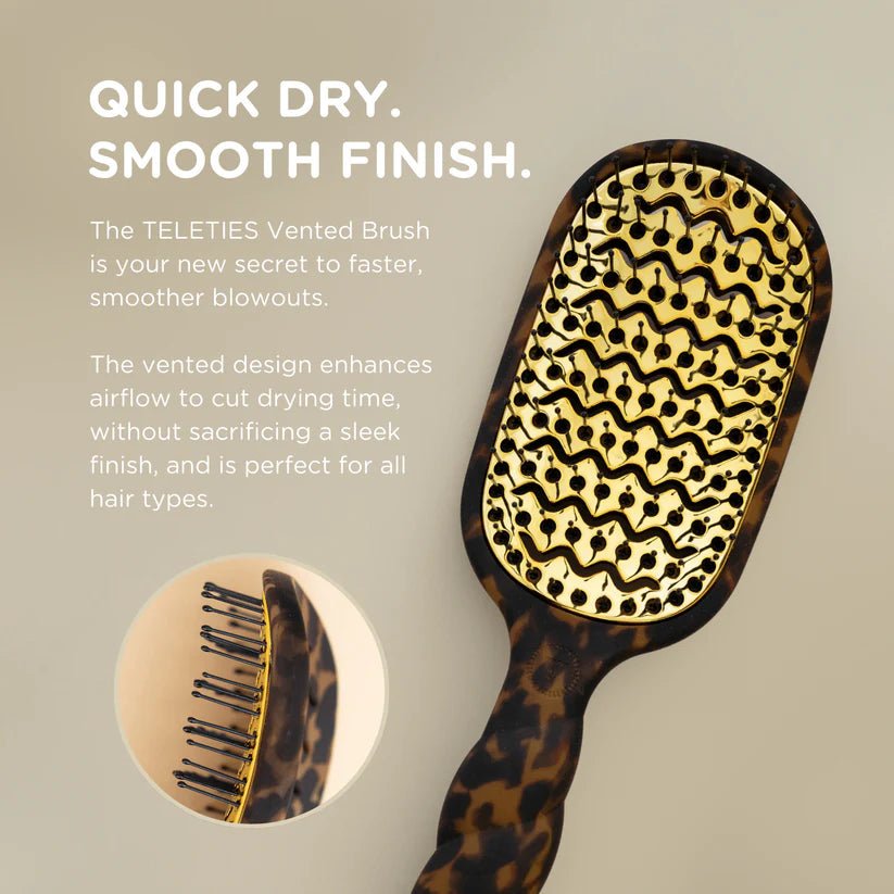 [Teleties] Vented Hair Brush in Tortoise - The Pink Pineapple 850