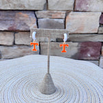Tennessee Vols Enamel Logo Huggie Hoop Earrings in White - The Pink Pineapple 850