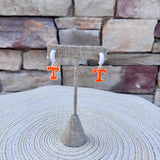 Tennessee Vols Enamel Logo Huggie Hoop Earrings in White - The Pink Pineapple 850
