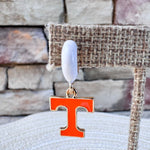 Tennessee Vols Enamel Logo Huggie Hoop Earrings in White - The Pink Pineapple 850