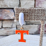 Tennessee Vols Enamel Logo Huggie Hoop Earrings in White - The Pink Pineapple 850