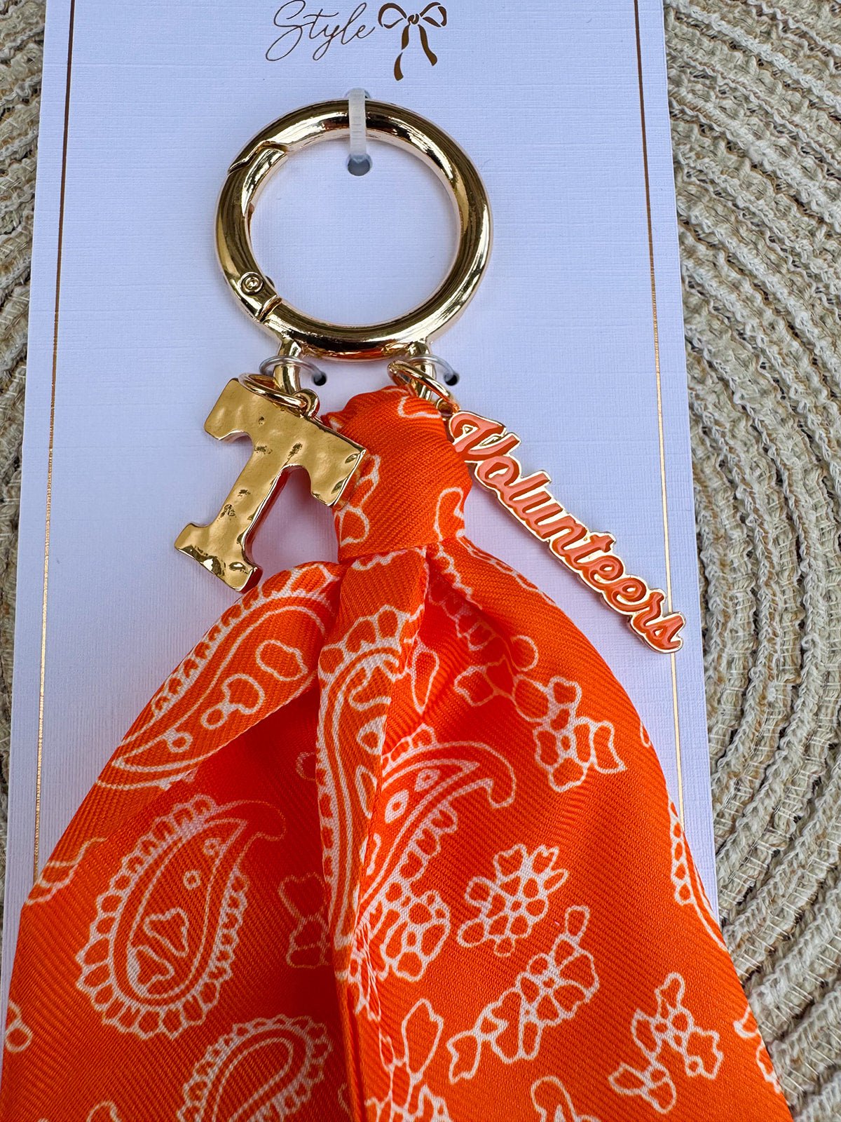 Tennessee Vols Logo Bandana Bag Charm - The Pink Pineapple 850