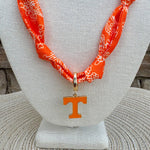Tennessee Vols Logo Bandana Scarf Necklace - The Pink Pineapple 850