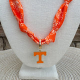 Tennessee Vols Logo Bandana Scarf Necklace - The Pink Pineapple 850