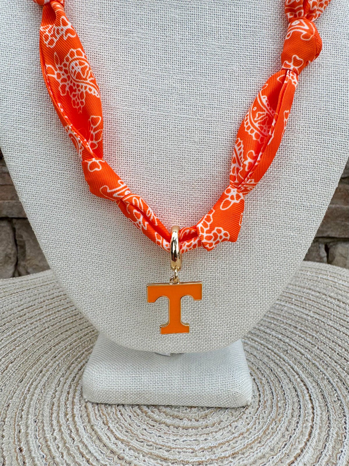 Tennessee Vols Logo Bandana Scarf Necklace - The Pink Pineapple 850