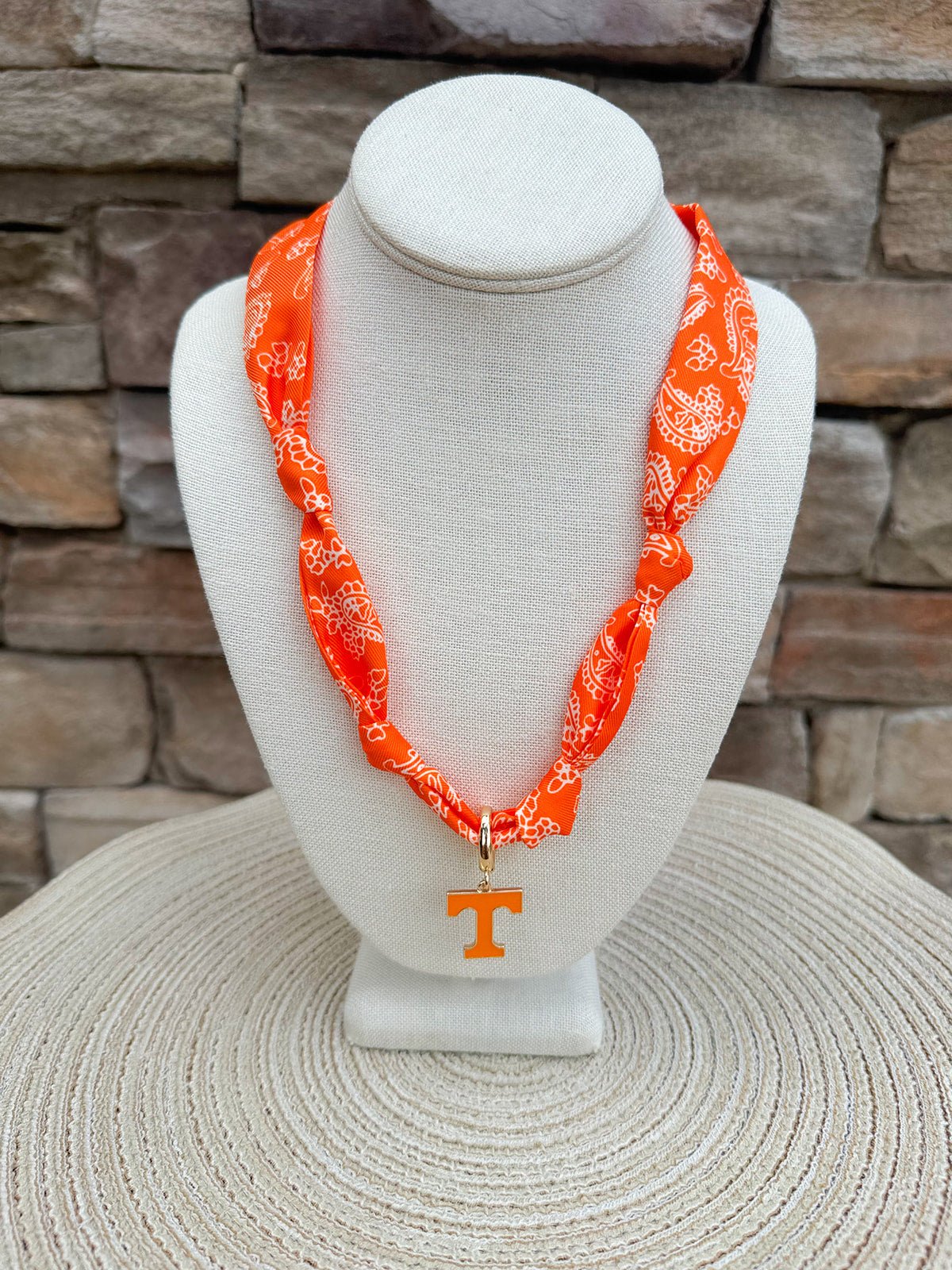 Tennessee Vols Logo Bandana Scarf Necklace - The Pink Pineapple 850