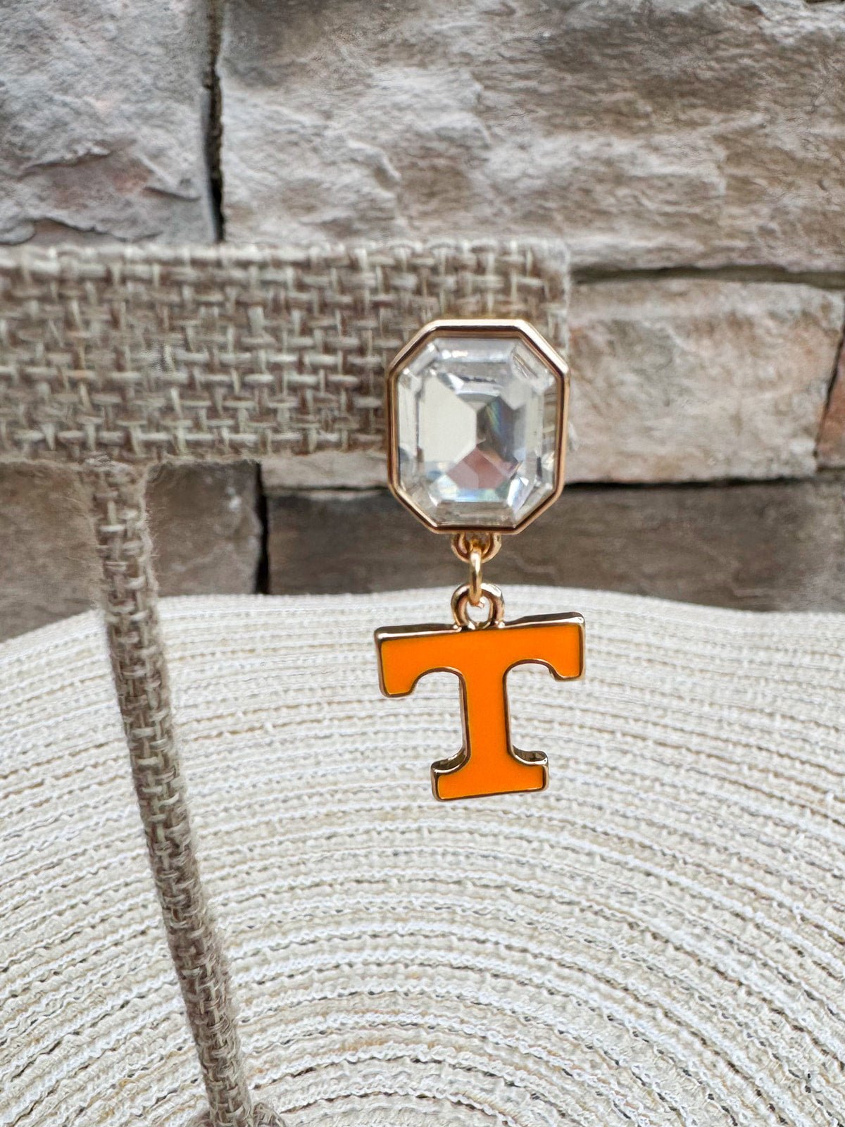 Tennessee Vols Rhinestone Enamel Logo Earrings - The Pink Pineapple 850