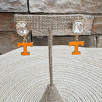 Tennessee Vols Rhinestone Enamel Logo Earrings - The Pink Pineapple 850