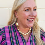 Textured Gold Drop Hoop Earrings - The Pink Pineapple 850