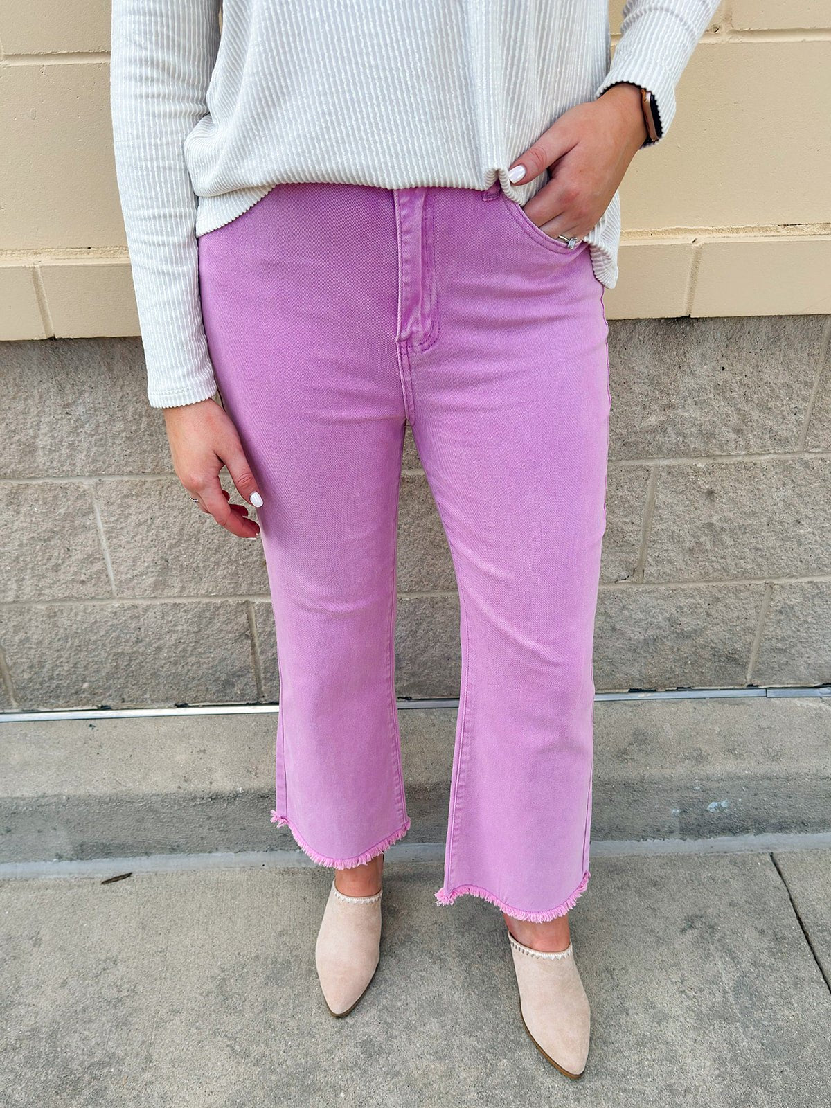 The Blush Ember Bootcut Pants in Mauve - The Pink Pineapple 850