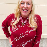 The Crimson Tide Script Sweater - The Pink Pineapple 850