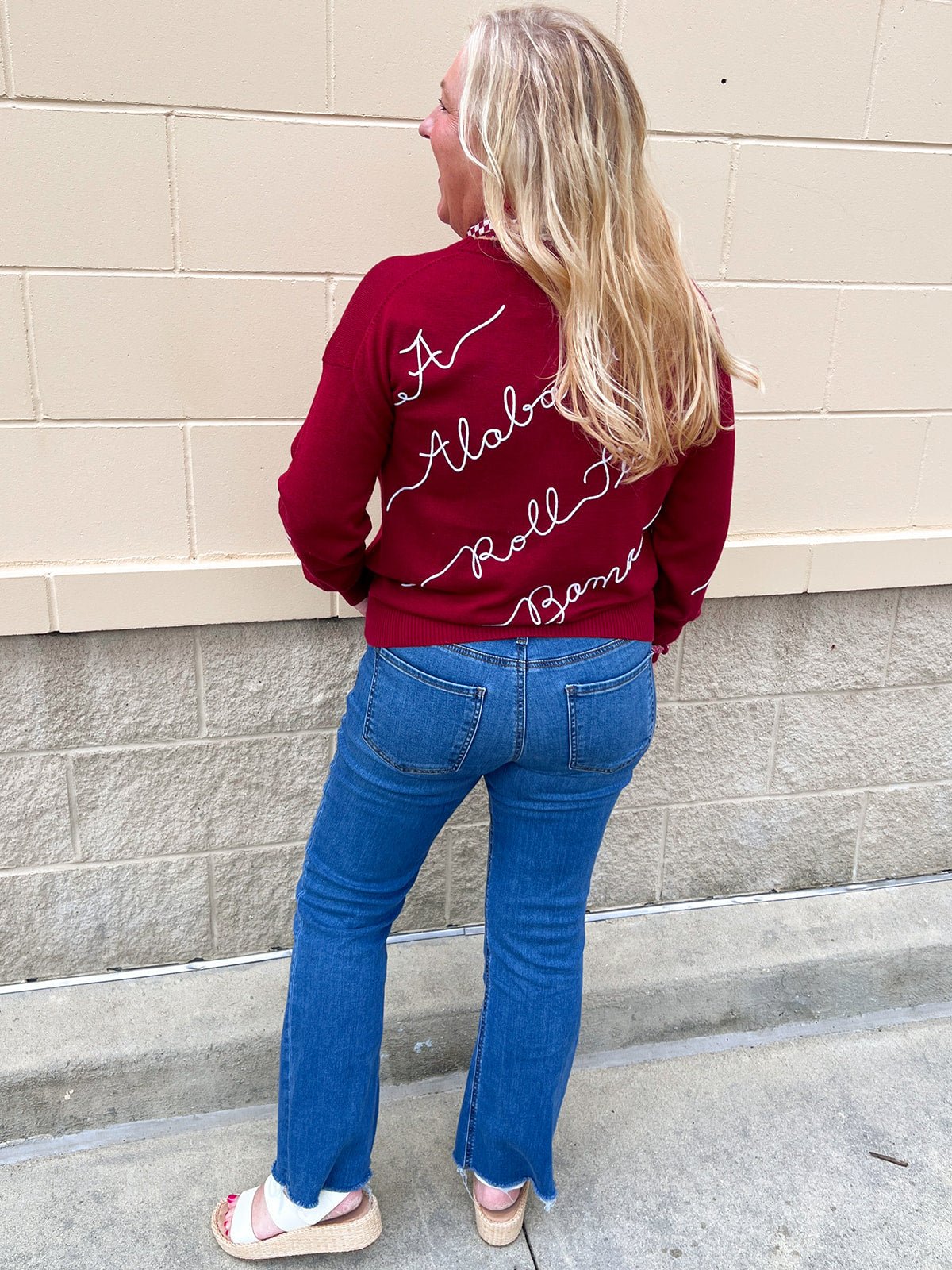 The Crimson Tide Script Sweater - The Pink Pineapple 850