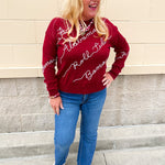 The Crimson Tide Script Sweater - The Pink Pineapple 850