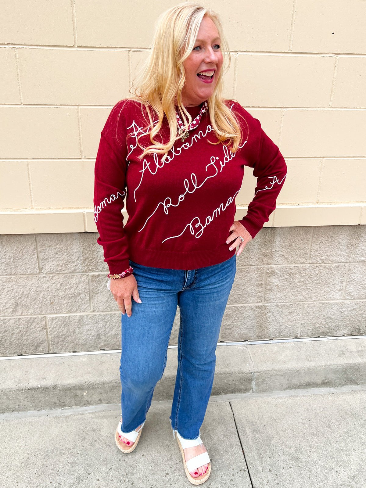 The Crimson Tide Script Sweater - The Pink Pineapple 850