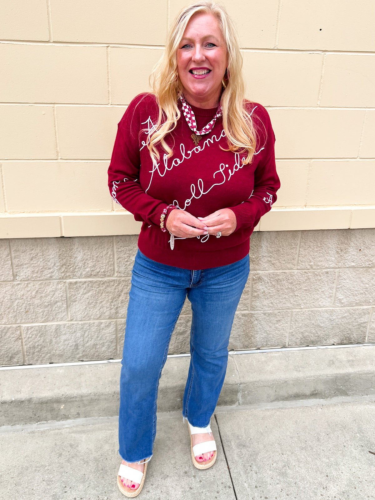 The Crimson Tide Script Sweater - The Pink Pineapple 850