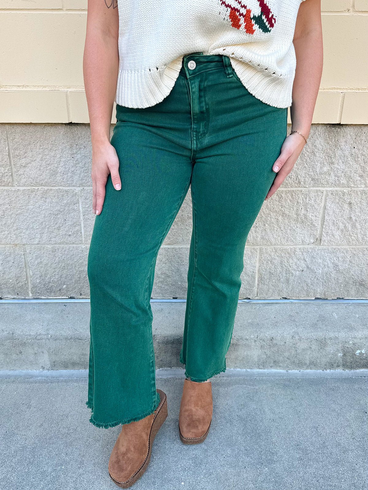 The Emerald Hour Bootcut Pants - The Pink Pineapple 850