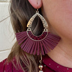 The Emily Garnet Fringe Earrings - The Pink Pineapple 850