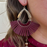 The Emily Garnet Fringe Earrings - The Pink Pineapple 850