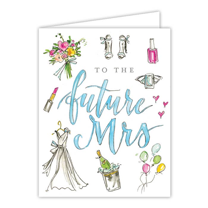 The Future Mrs Handpainted Wedding Images Greeting Card - The Pink Pineapple 850