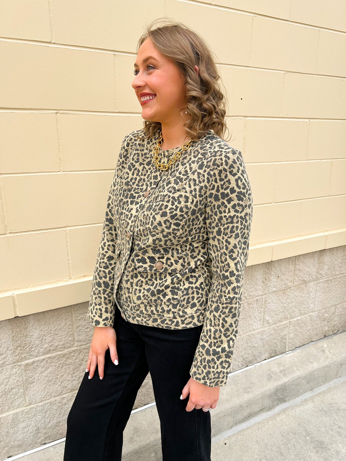 The Golden Wild Denim Jacket - The Pink Pineapple 850