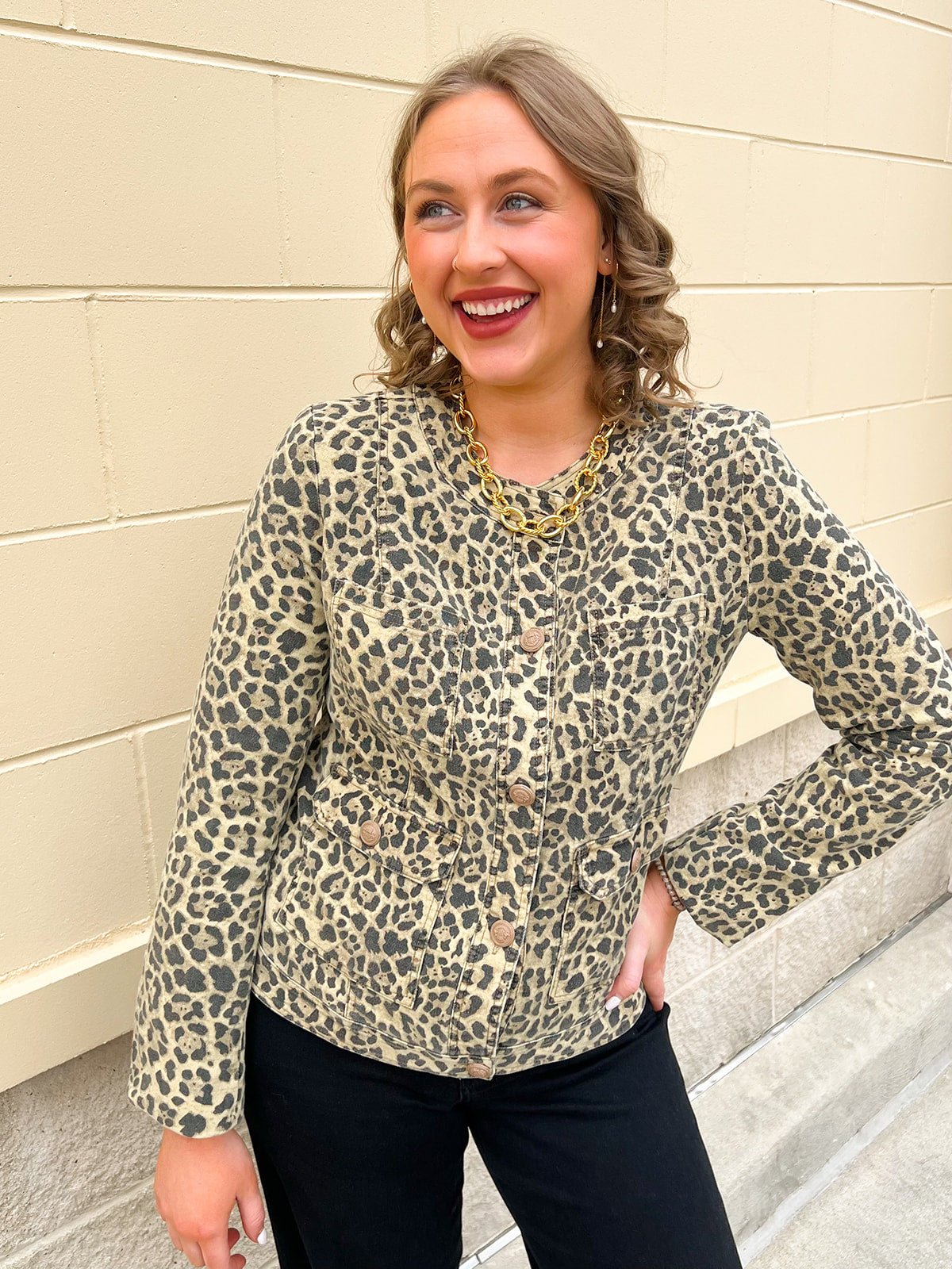 The Golden Wild Denim Jacket - The Pink Pineapple 850