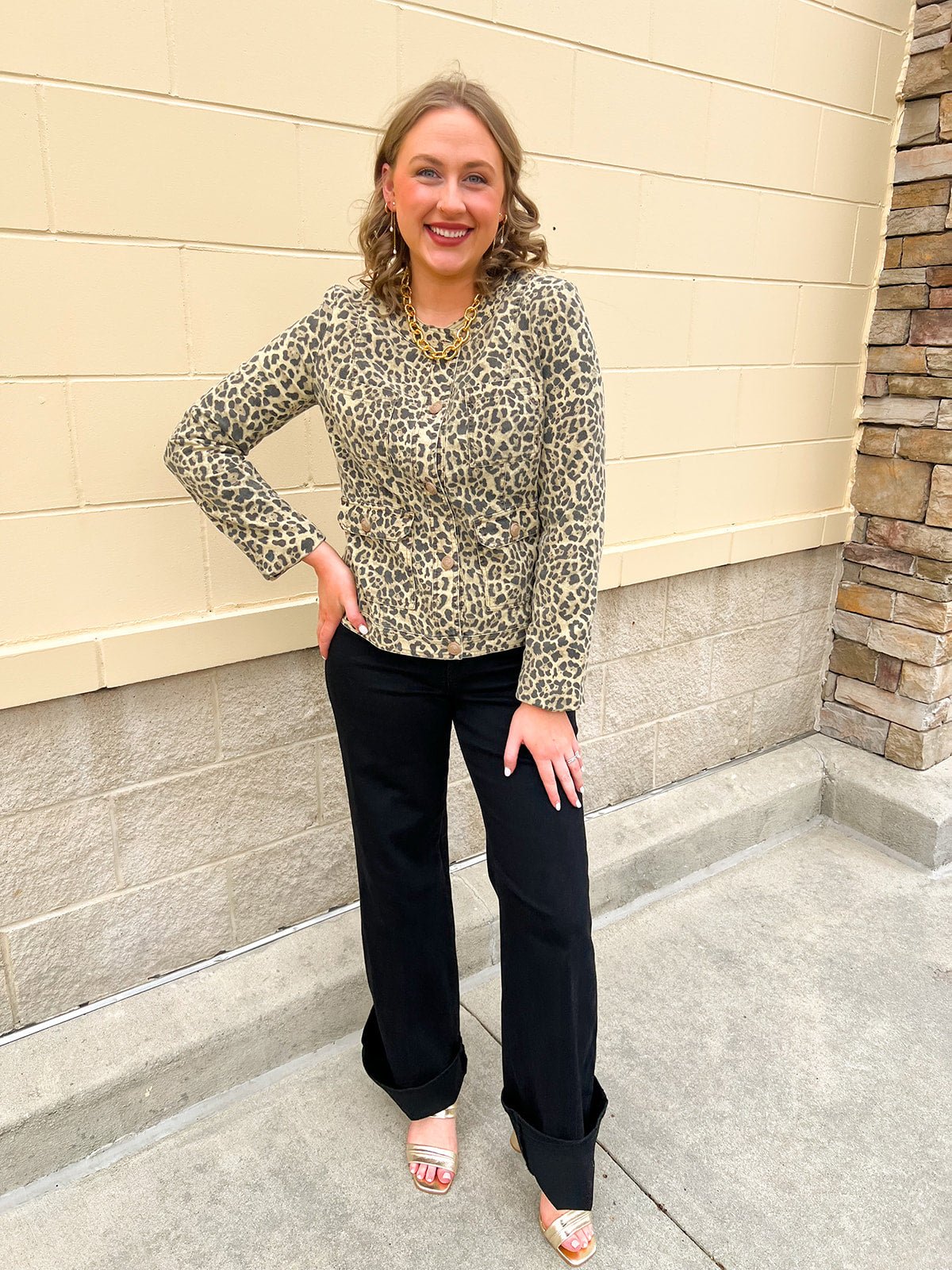 The Golden Wild Denim Jacket - The Pink Pineapple 850