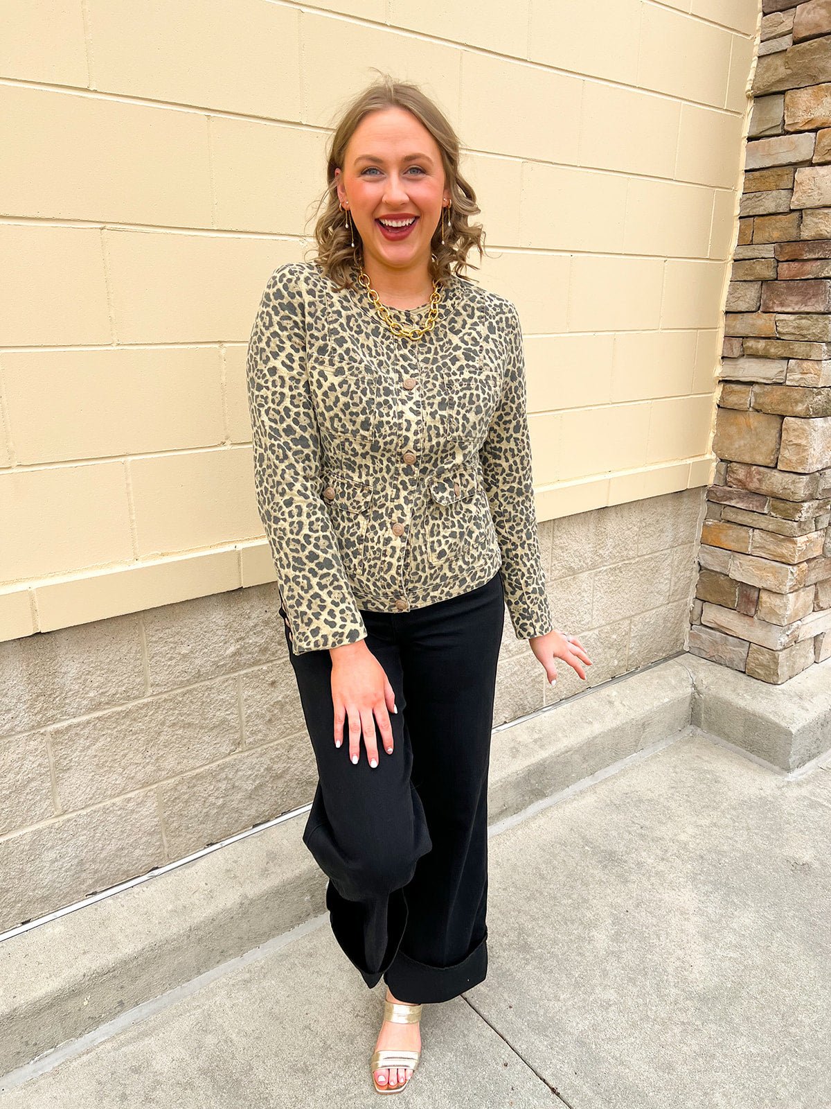 The Golden Wild Denim Jacket - The Pink Pineapple 850