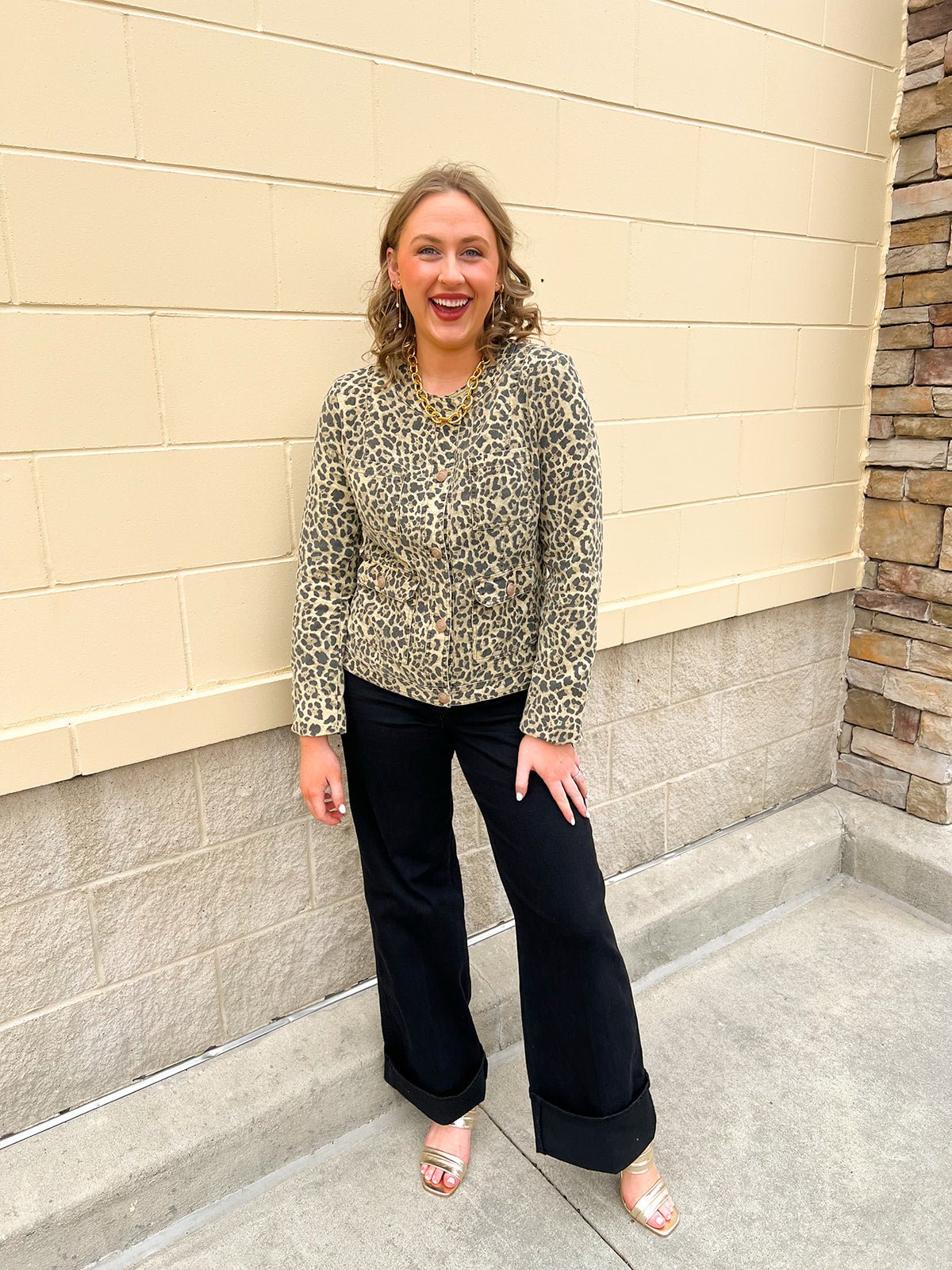 The Golden Wild Denim Jacket - The Pink Pineapple 850