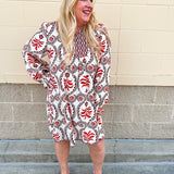 The Harvest Muse Printed Mini Dress - The Pink Pineapple 850