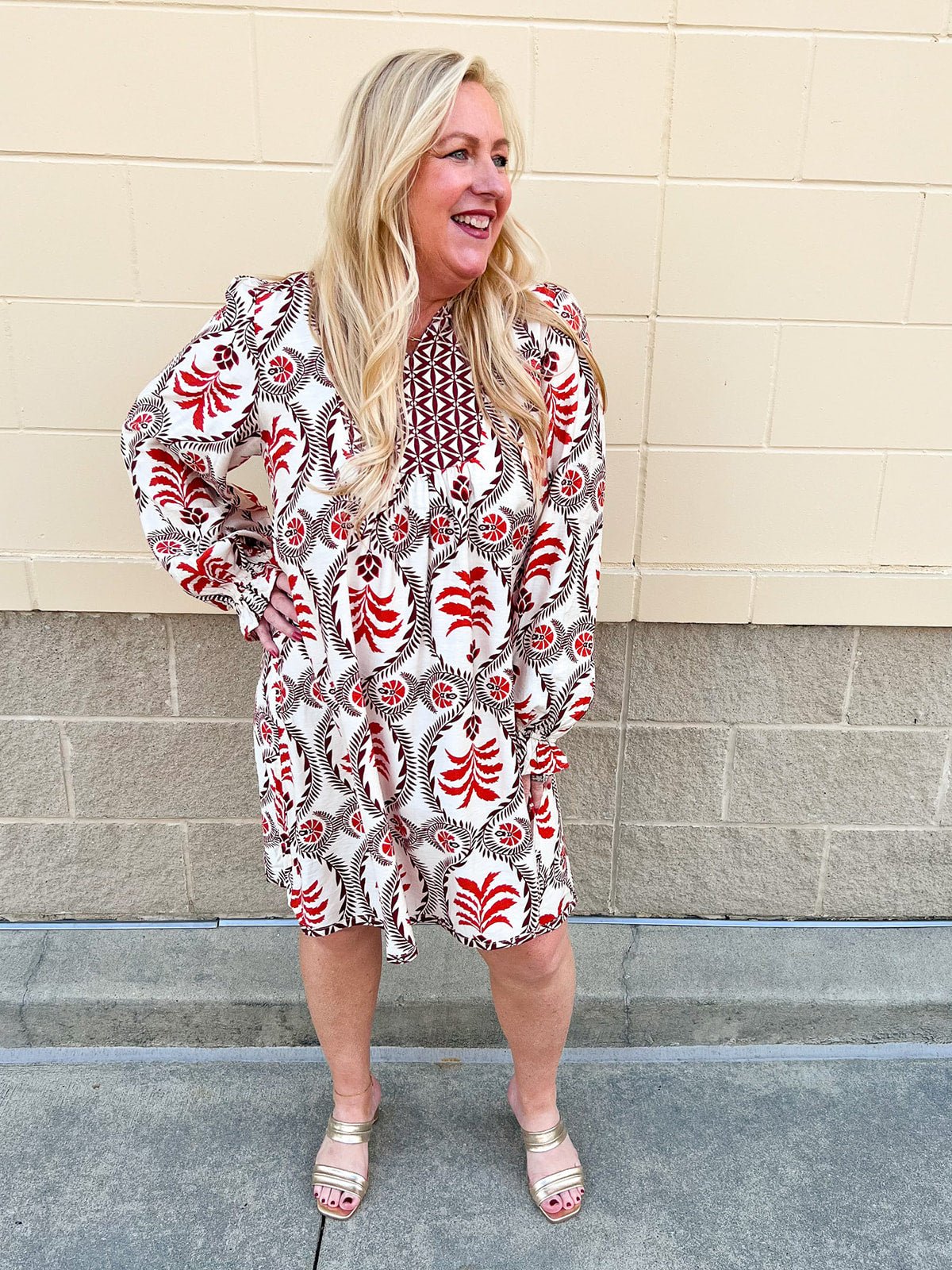 The Harvest Muse Printed Mini Dress - The Pink Pineapple 850