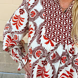 The Harvest Muse Printed Mini Dress - The Pink Pineapple 850