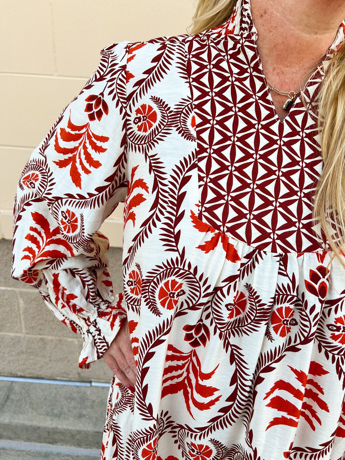 The Harvest Muse Printed Mini Dress - The Pink Pineapple 850