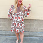 The Harvest Muse Printed Mini Dress - The Pink Pineapple 850