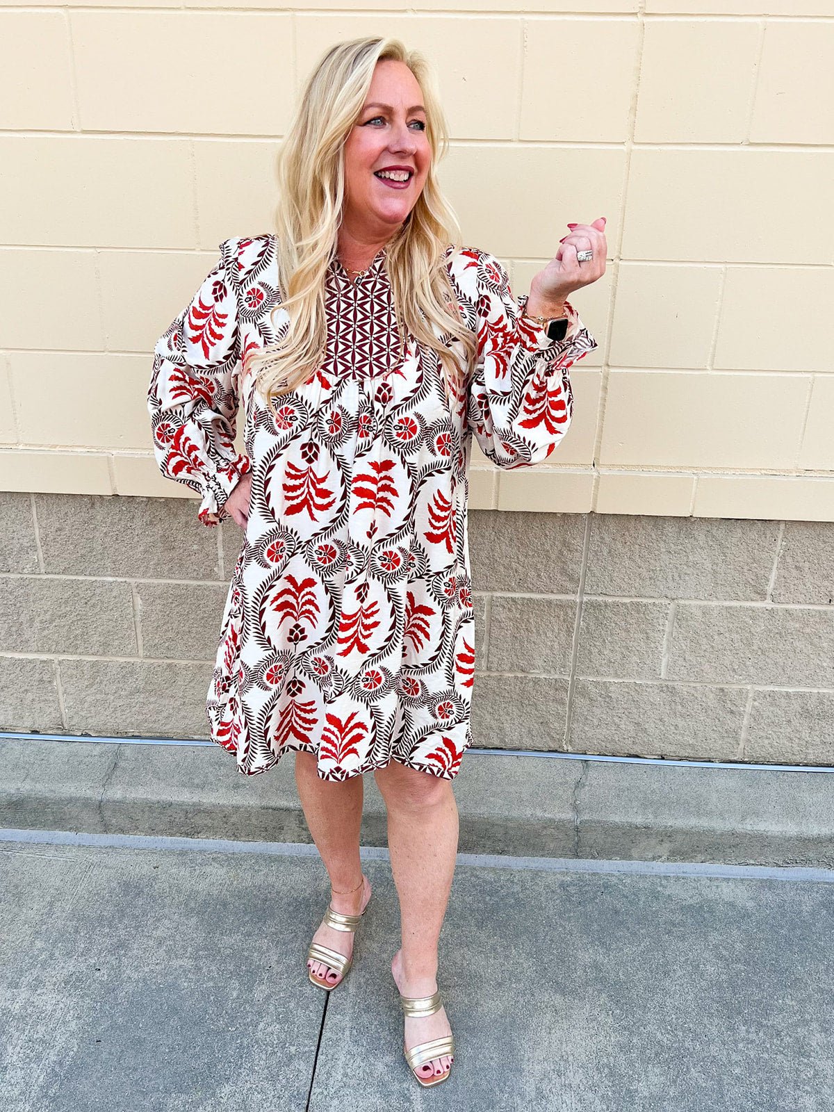 The Harvest Muse Printed Mini Dress - The Pink Pineapple 850