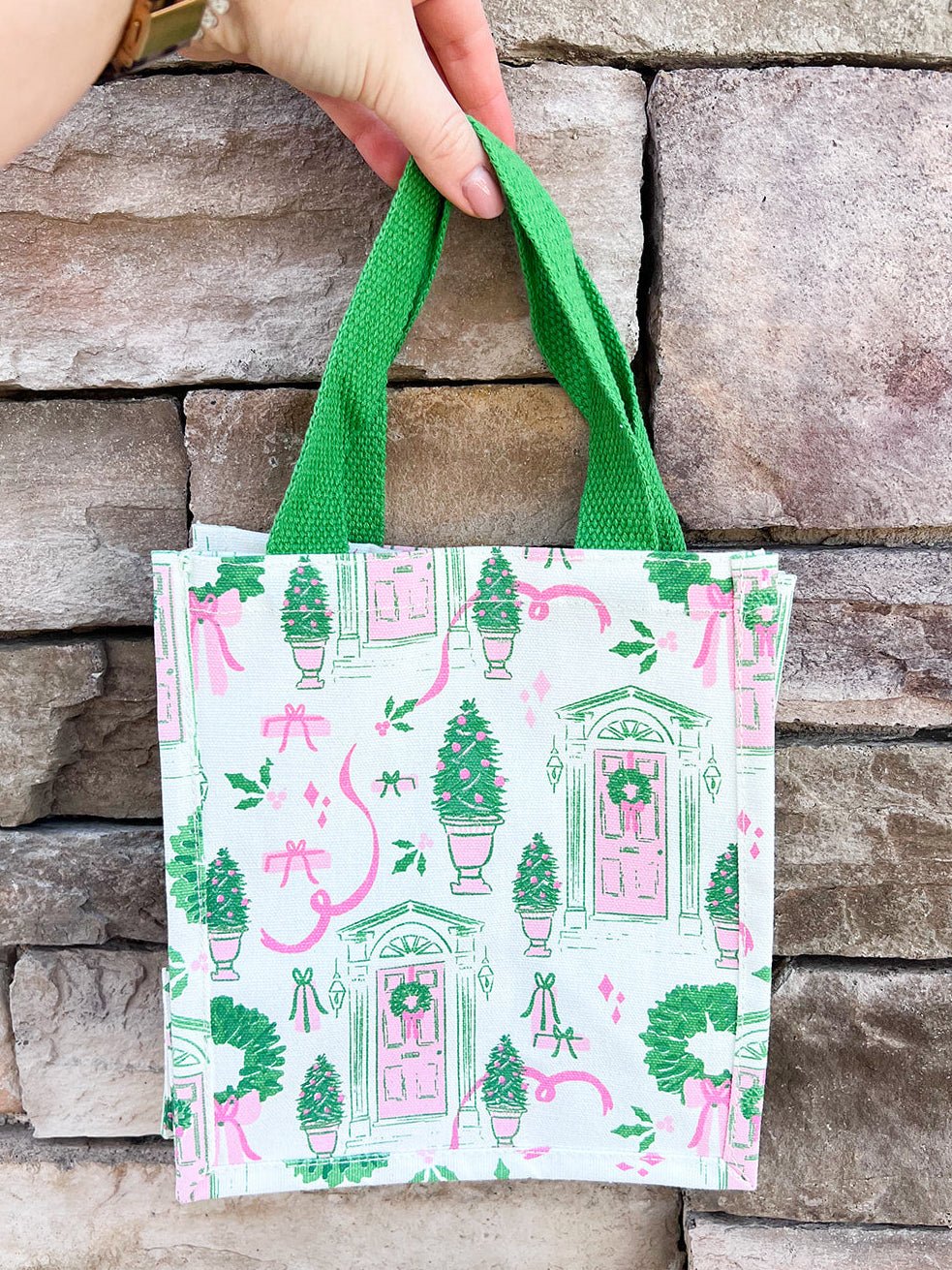 The Holiday House Compact Carry Tote - The Pink Pineapple 850