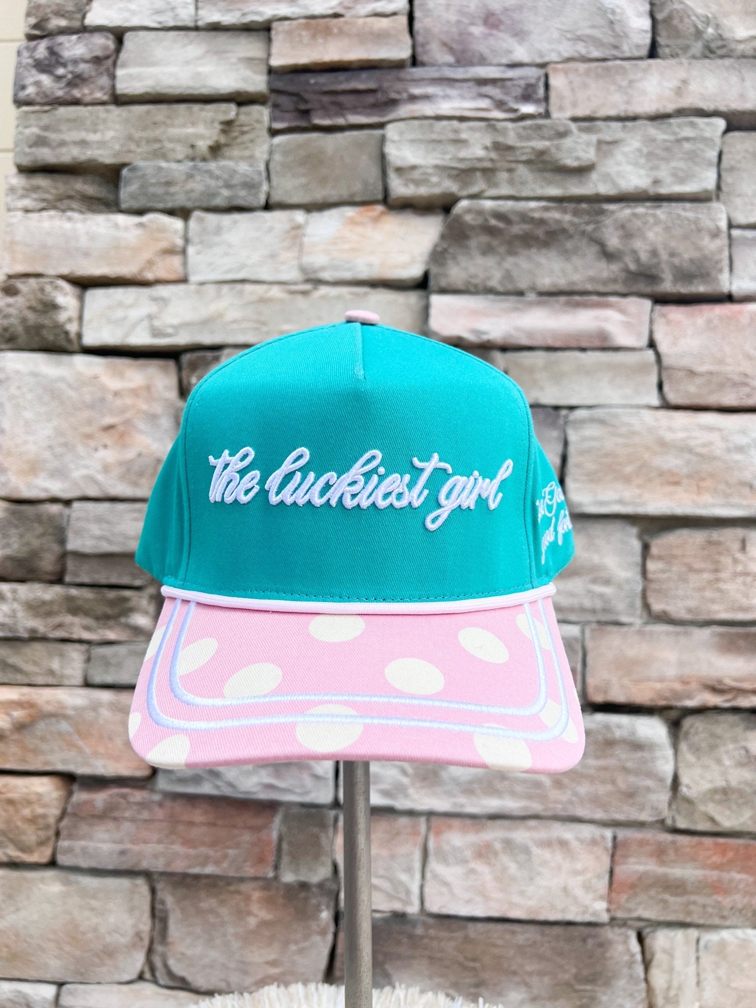 “The Luckiest Girl” Kelly Green Trucker Hat - The Pink Pineapple 850