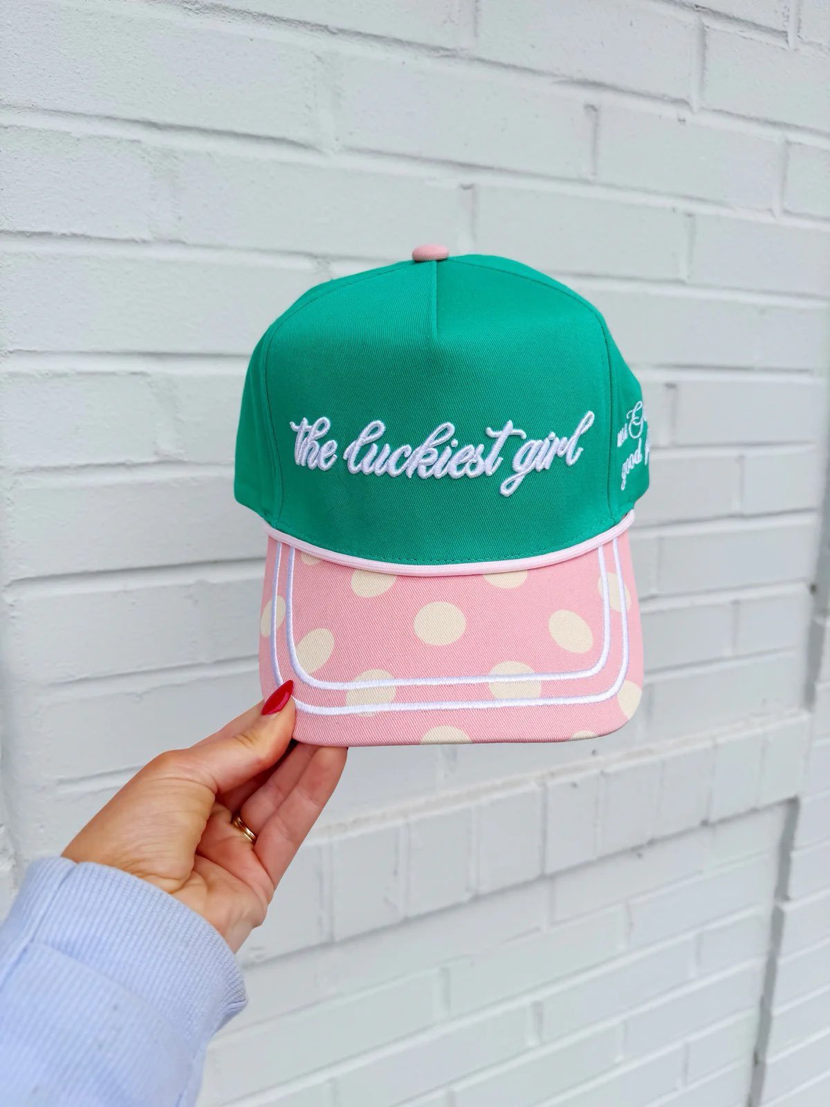 “The Luckiest Girl” Kelly Green Trucker Hat - The Pink Pineapple 850