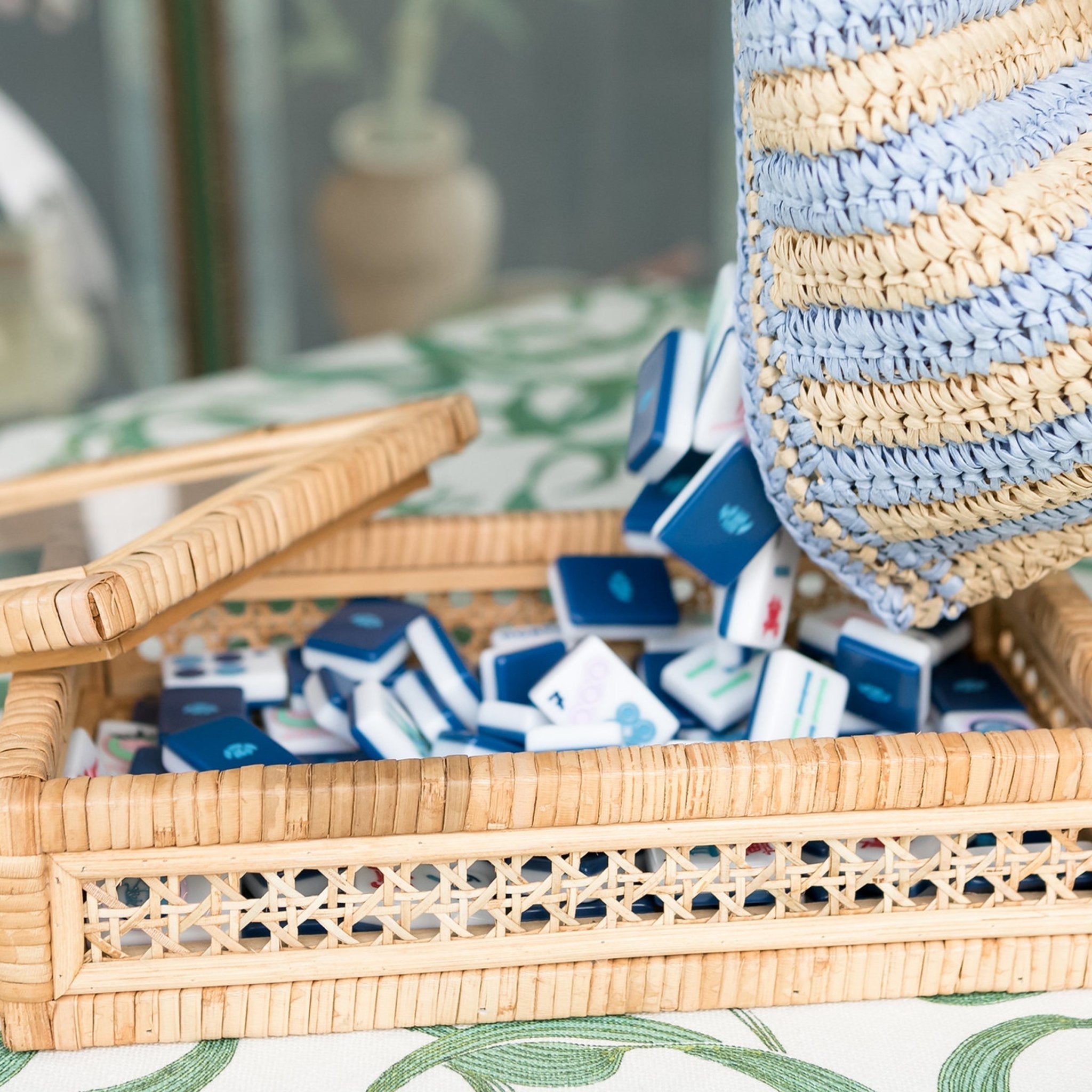 [The Mahjong House] Blue & White House Tile Set - The Pink Pineapple 850