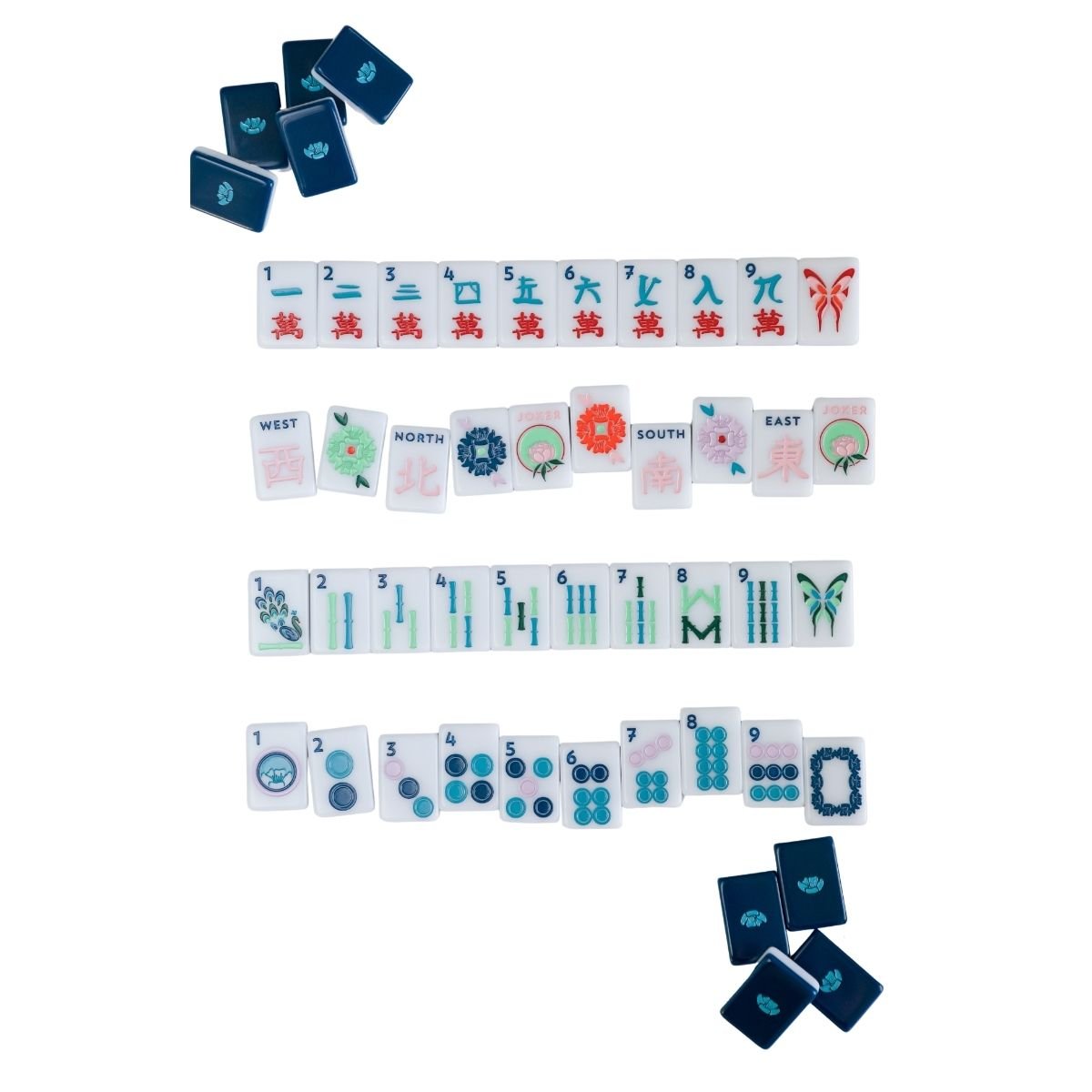 [The Mahjong House] Blue & White House Tile Set - The Pink Pineapple 850