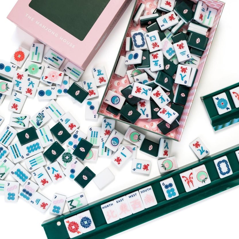 [The Mahjong House] Green & White House Tile Set - The Pink Pineapple 850