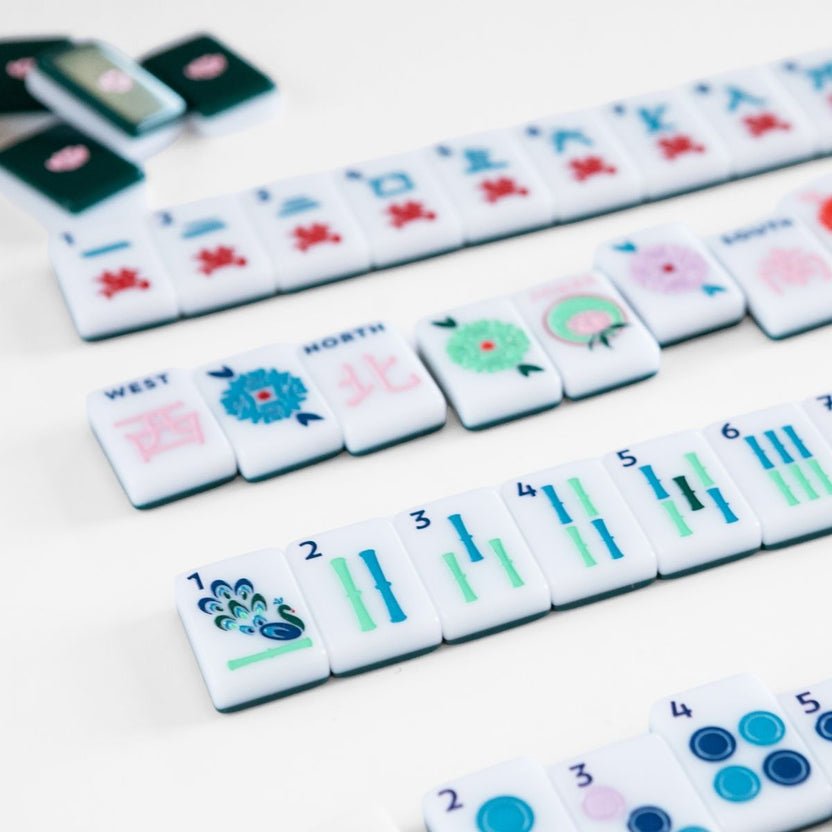 [The Mahjong House] Green & White House Tile Set - The Pink Pineapple 850