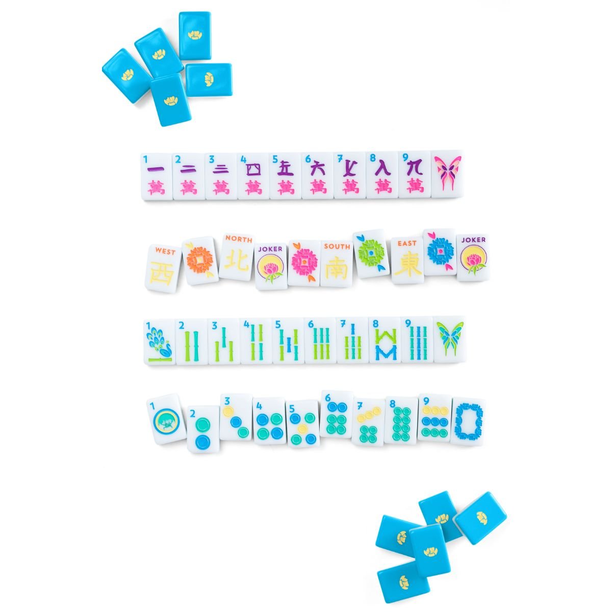 [The Mahjong House] The Brights! Electric Blue House Tiles - The Pink Pineapple 850